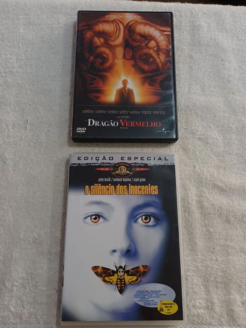 02 DVDs clássicos- O Silêncio dos Inocentes e O Dragão Vermelho