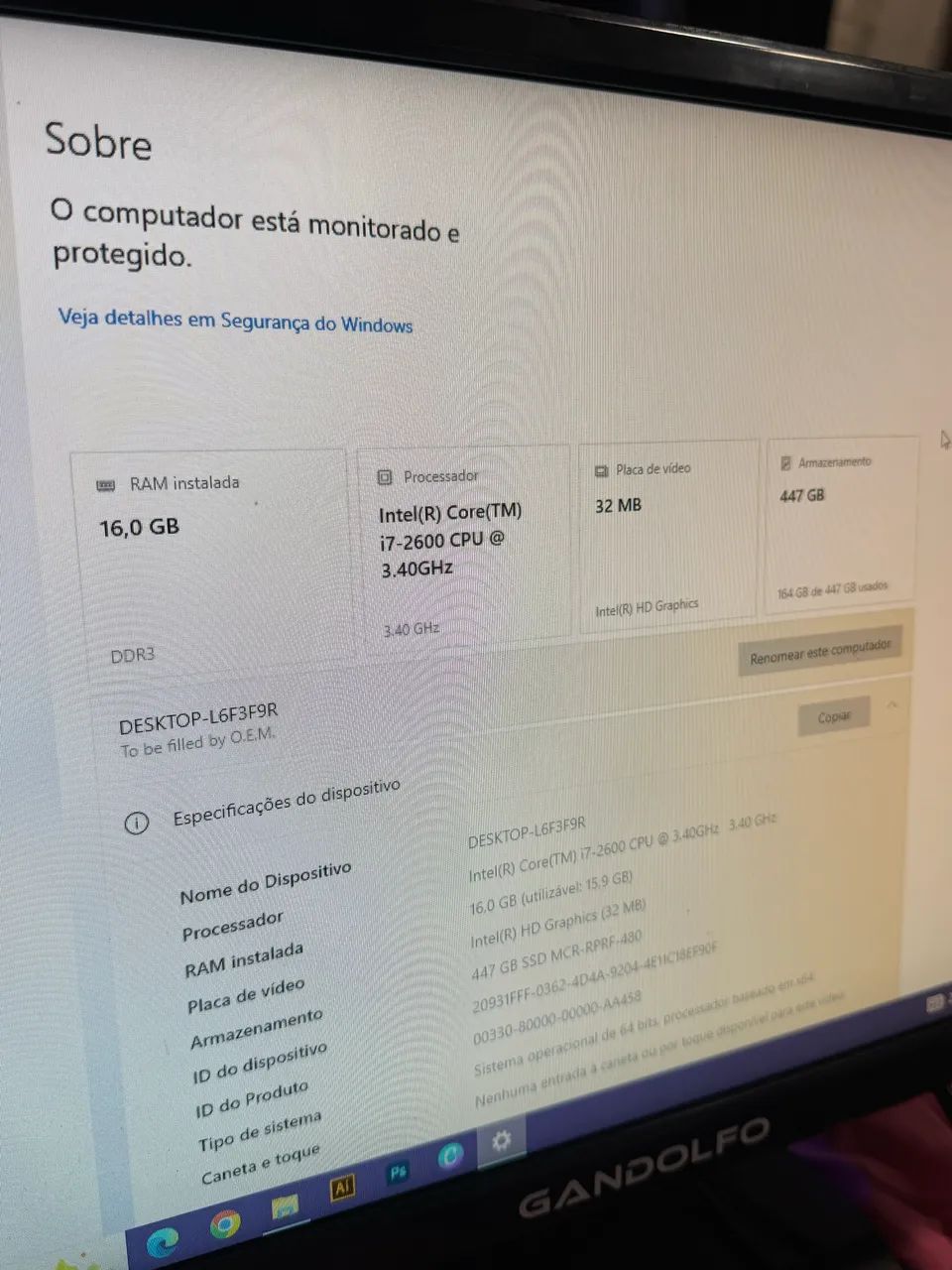 CPU core i7 - SSD 480 - 16 gigas Ram  - Foto 3