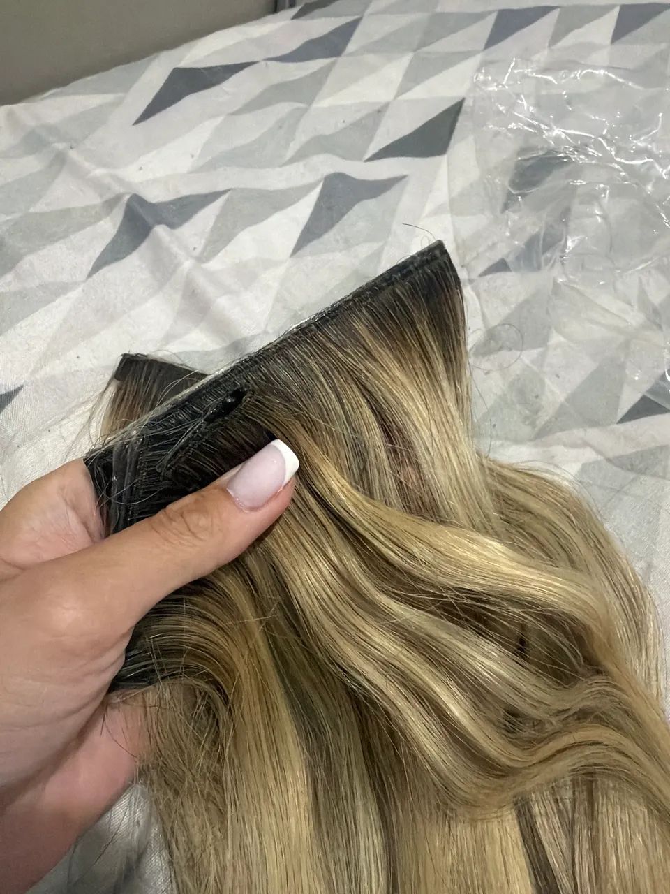 Cabelo brasileiro do sul 75cm loiro 135gramas  - Foto 2