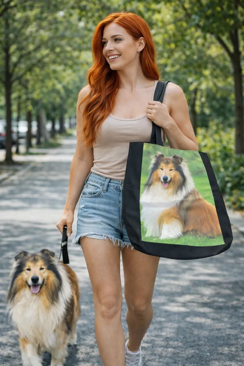 Bolsa Ecobag estampa cachorro Collie