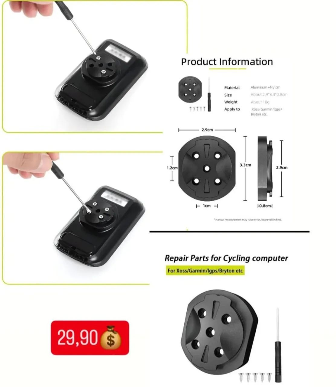 Kit reparo base gps xoss e similares - Foto 2