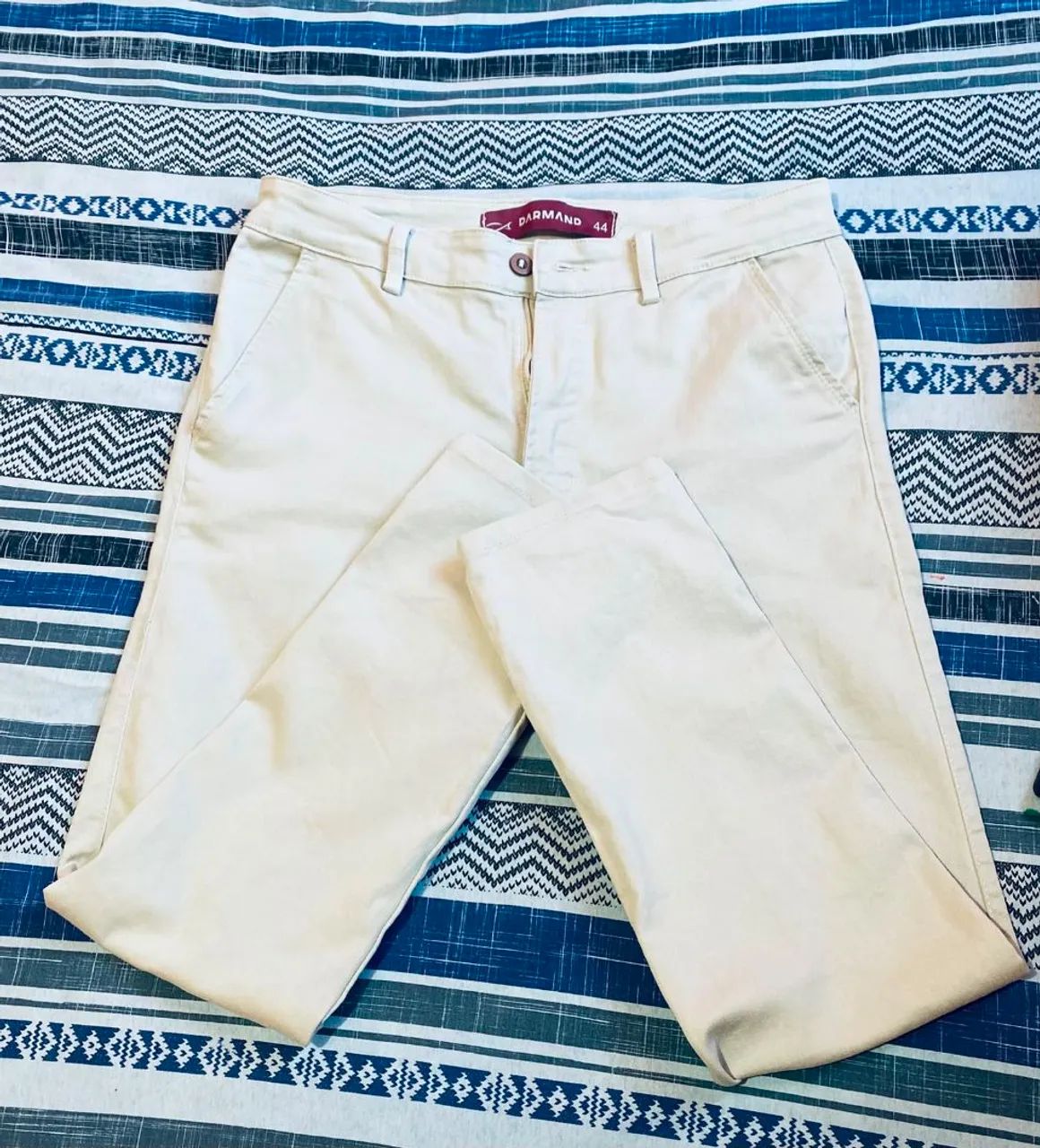 Calça tamanho 44 bege D'armand 