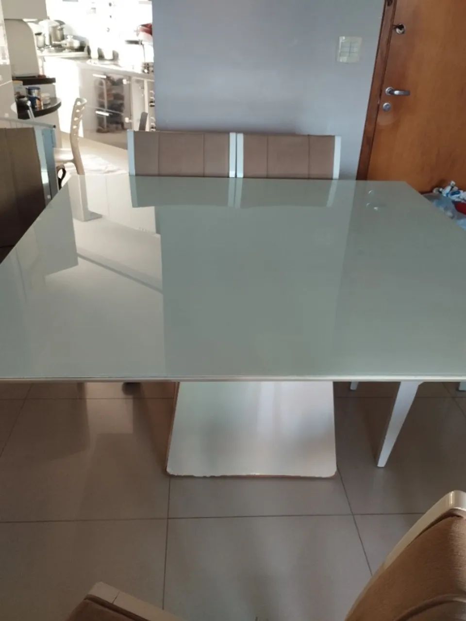 Mesa de jantar quadrada em laca branca - Foto 2