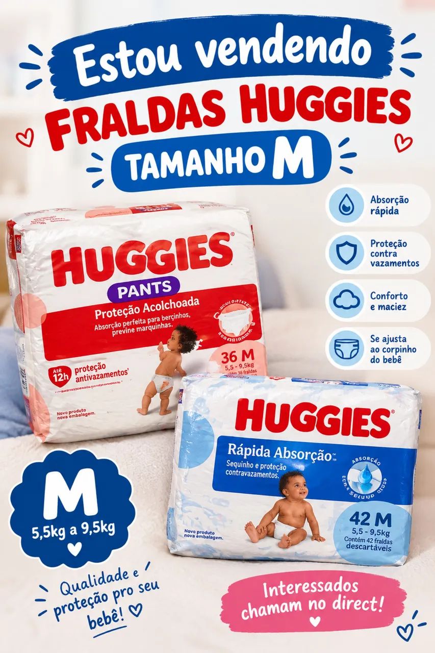 Fraldas huggies M