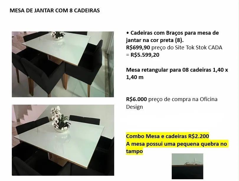 PROMOÇÃO Conjunto mesa e 8 cadeiras  - Foto 2