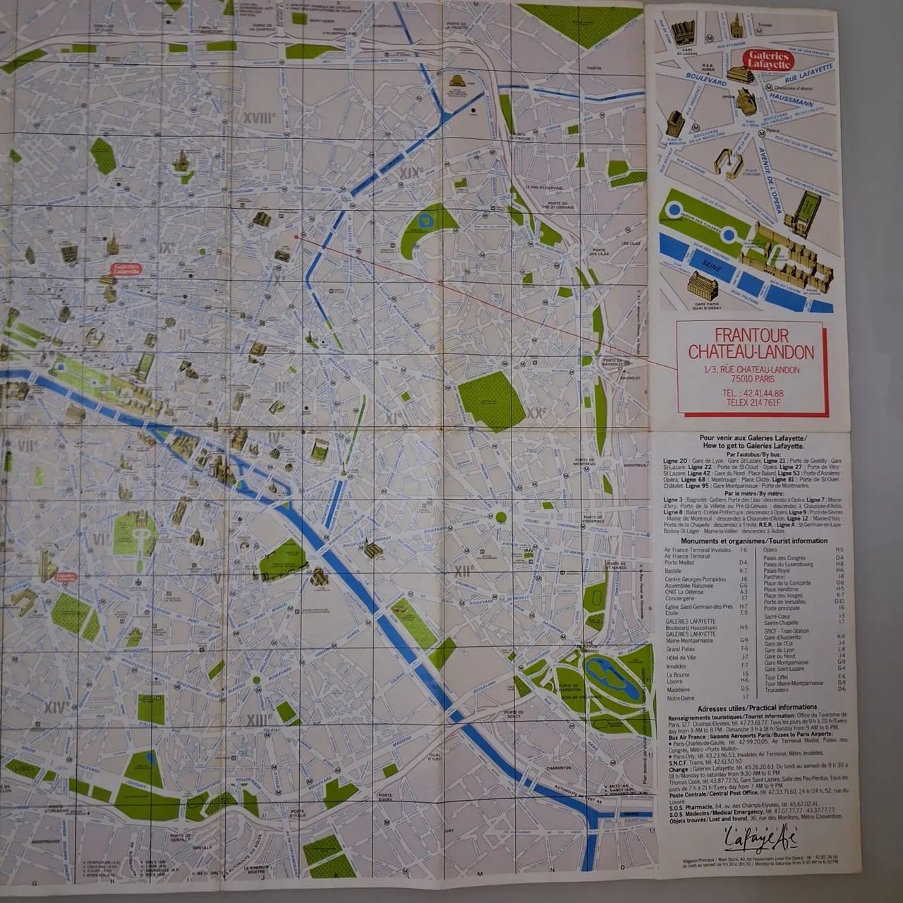 Mapa de Paris - Antigo da Década de 80 - Foto 2