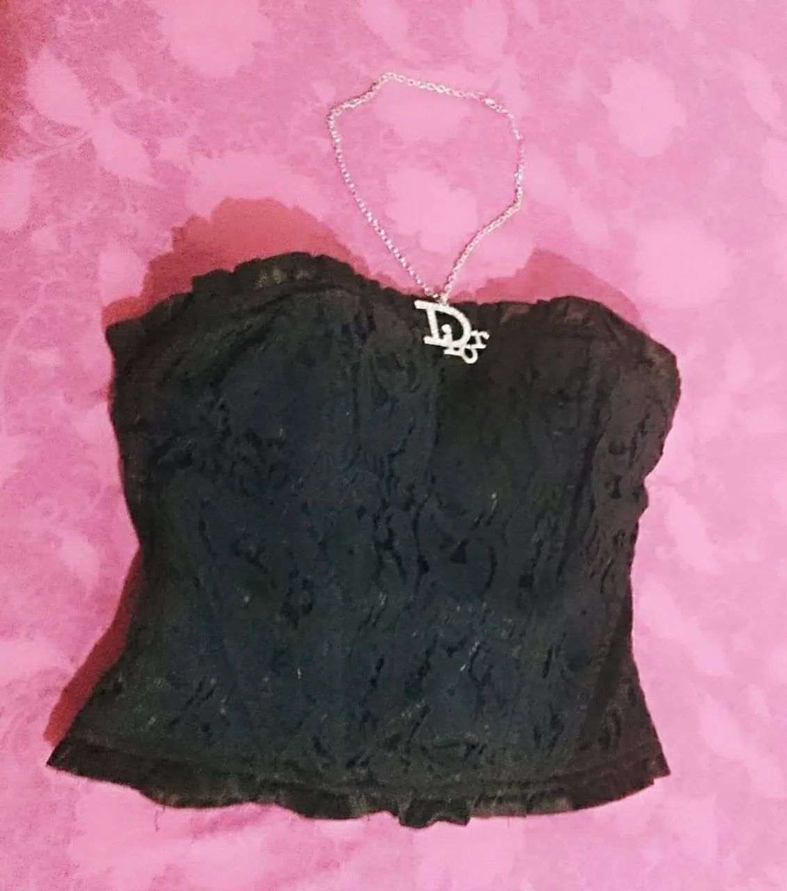 Christian Dior Necklace metal Silver Auth - Foto 2