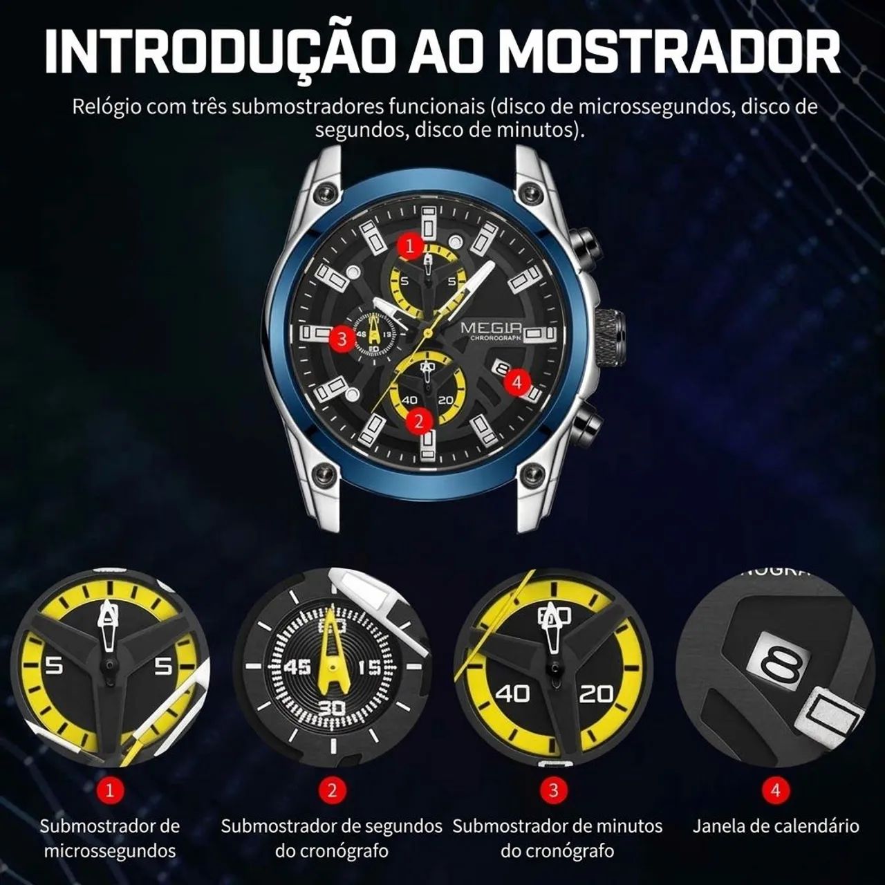 Relógio masculino megir  - Foto 4