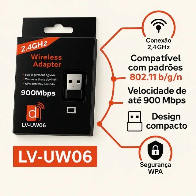 Adaptador Pendriv Wifi Wireless Notebook 900mbps 802.11n - Foto 3