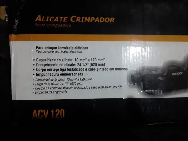 Alicate Prensa Terminal Terminais De 10 A 120 Mm Acv 120 Vonder Novo !!  - Foto 5