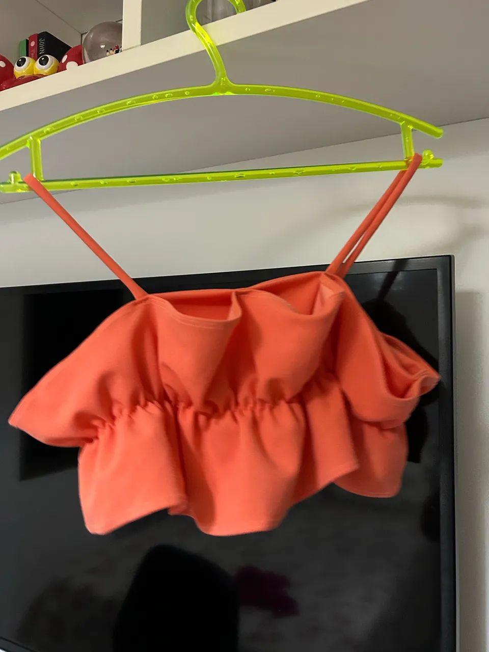 Kit cropped preto e laranja 