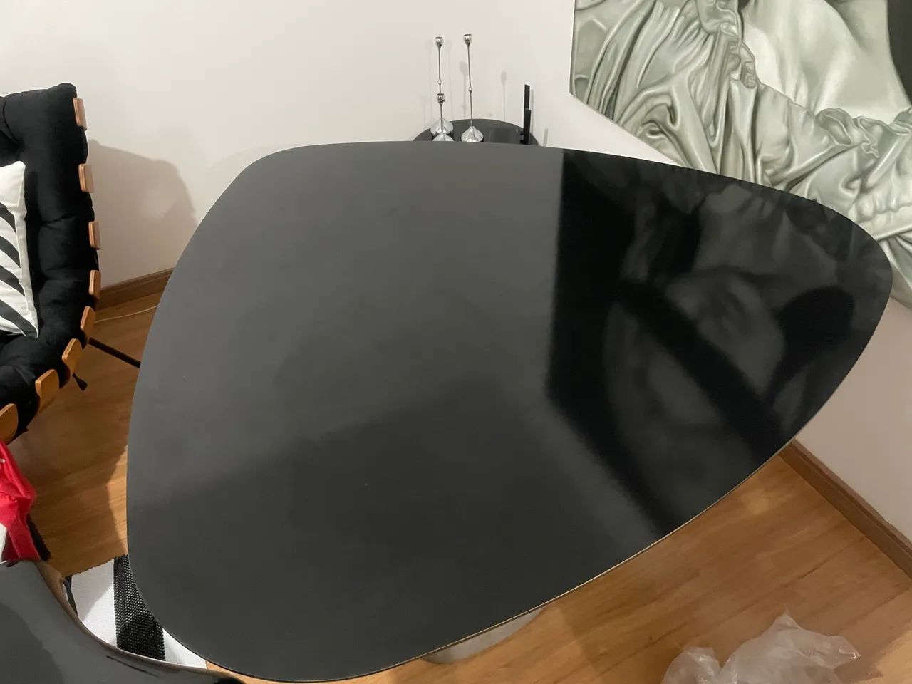 Mesa laca preta com base cimento queimado  - Foto 5