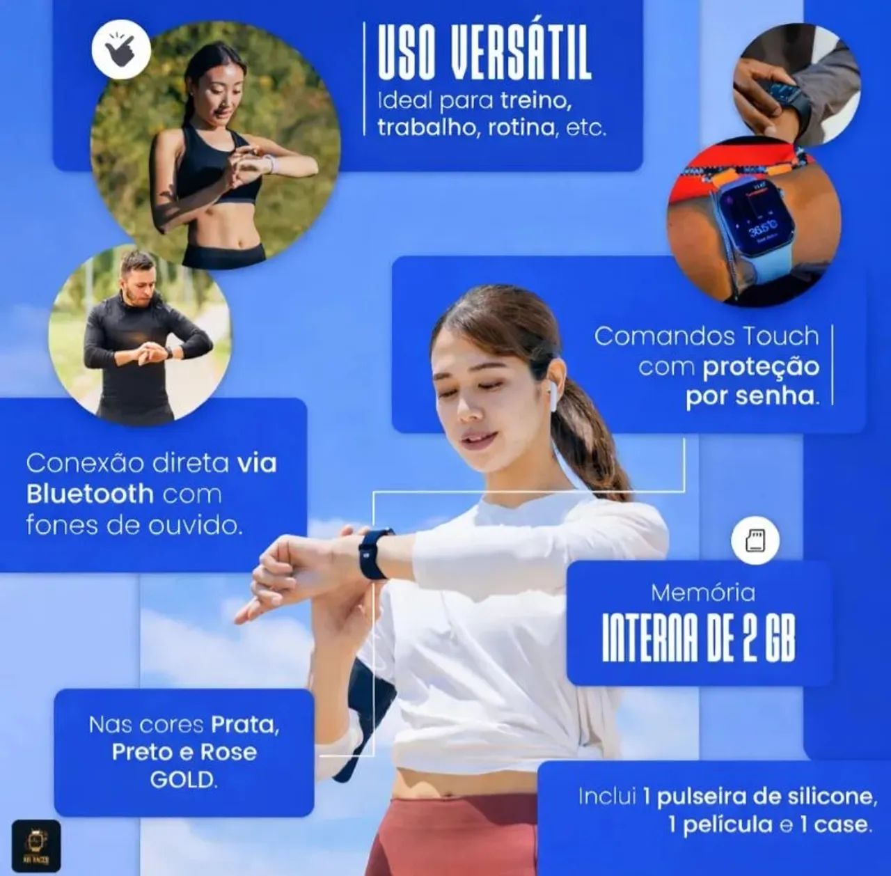 Smartwatch Microwear S11 Mini - Compacto, moderno e completo! - Foto 4