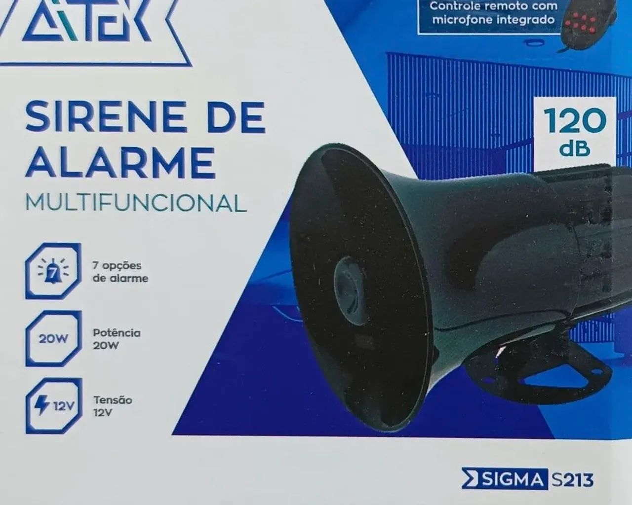 SIRENE DE ALARME MULTIFUNCIONAL 120db SIGMA REF:S213 - Microfones