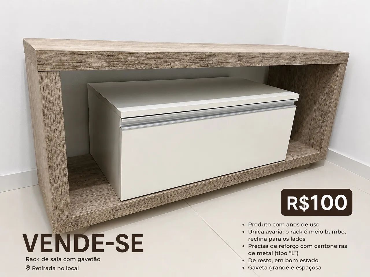 Rack sala com gavetão 