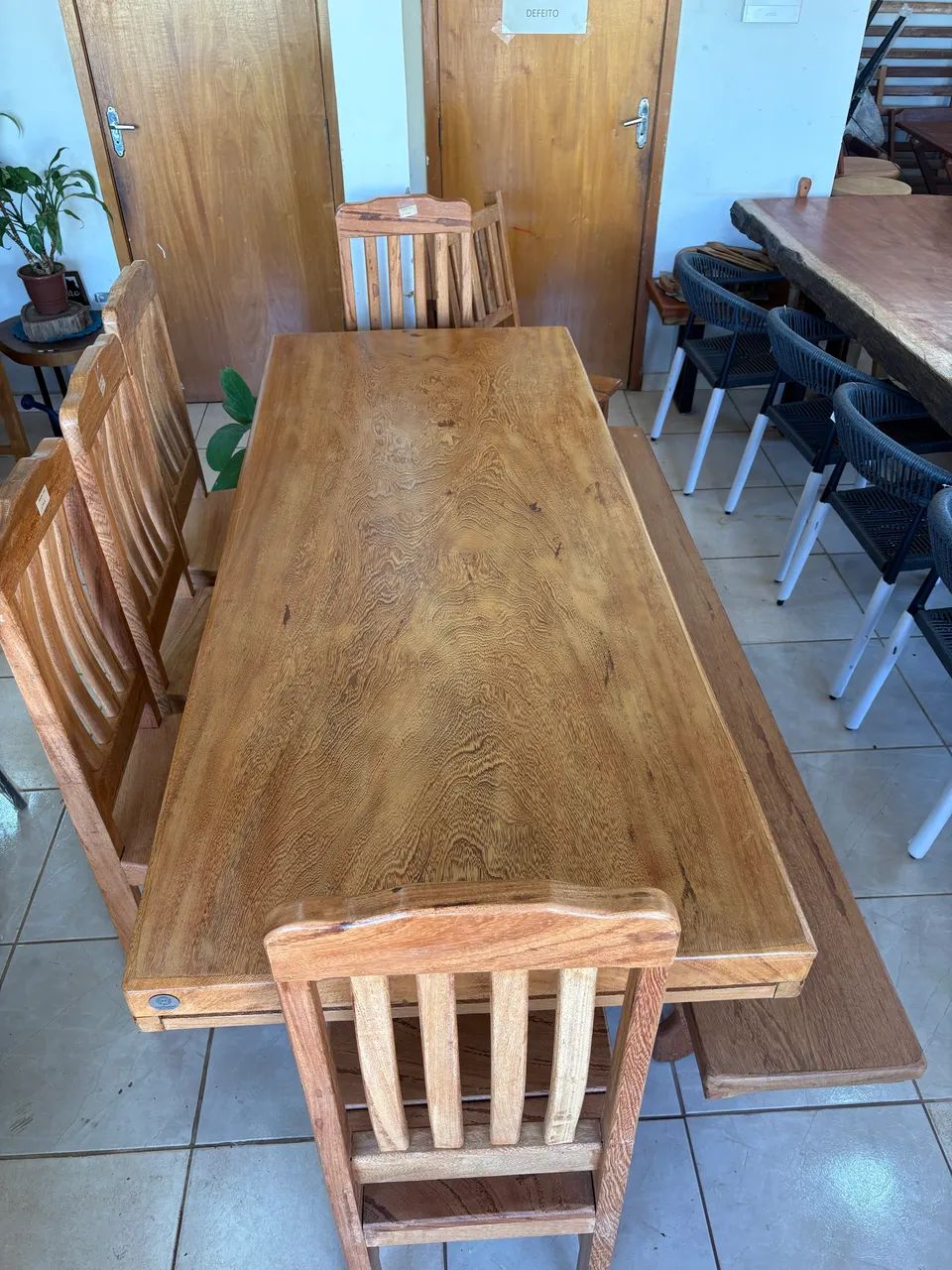 Você escolhe Mesa madeira com cadeiras ou bancos - Foto 2