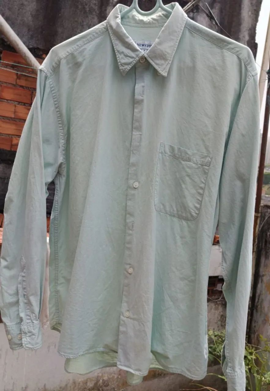 Camisa manga longa masculina 100% algodão 