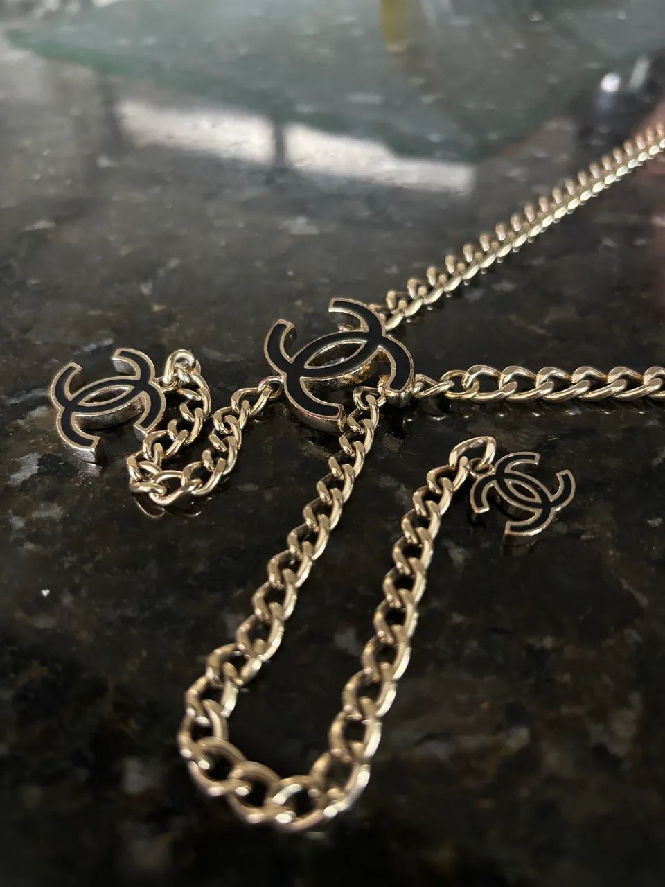 Cinto Chanel Triple Chain Dourado - 3 logos CC - Original - Foto 5