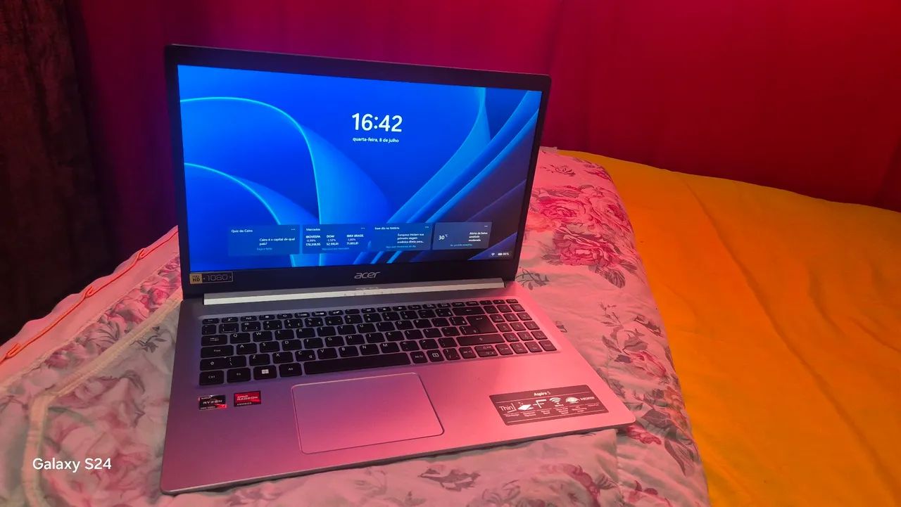 Notebook gamer 12gb ram 512gb de armazenamento ryzen7