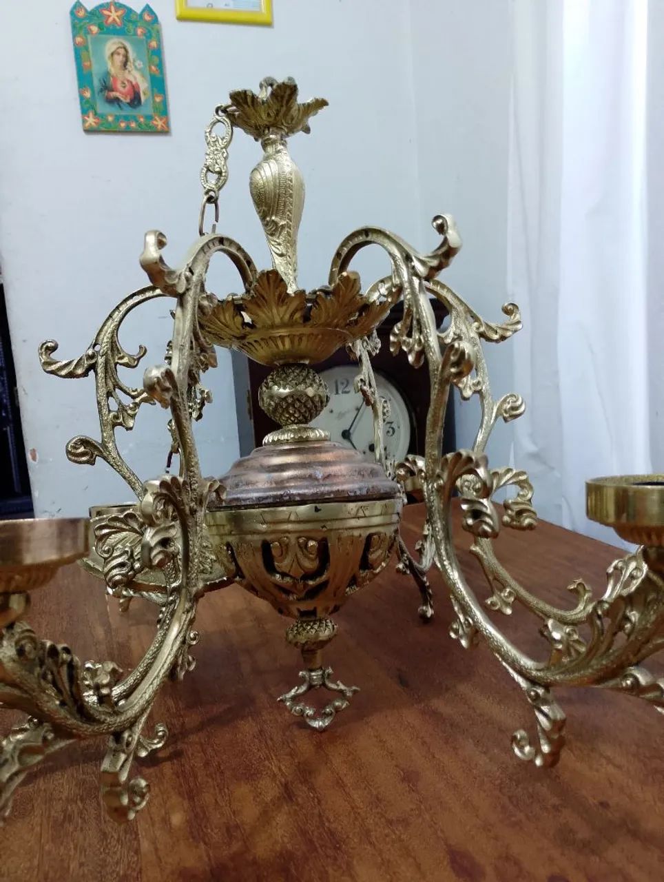 Lustre antigo de bronze  - Foto 3