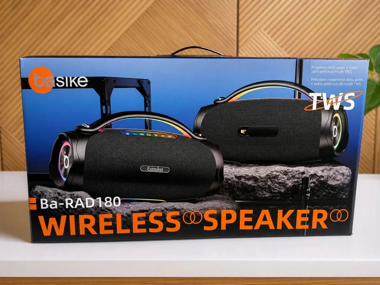 Caixa de Som Bluetooth Basike Ba-RAD180 - Potência, Grave e Conectividade TWS 200W!  - Foto 4