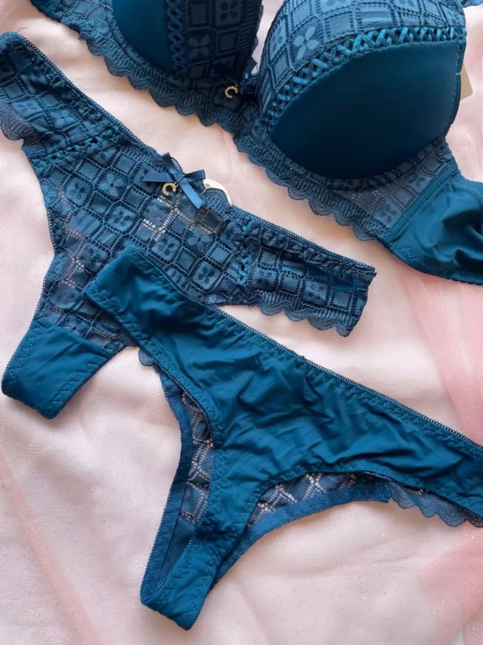 Conjunto de lingerie Elegance Blue Premium - Foto 4