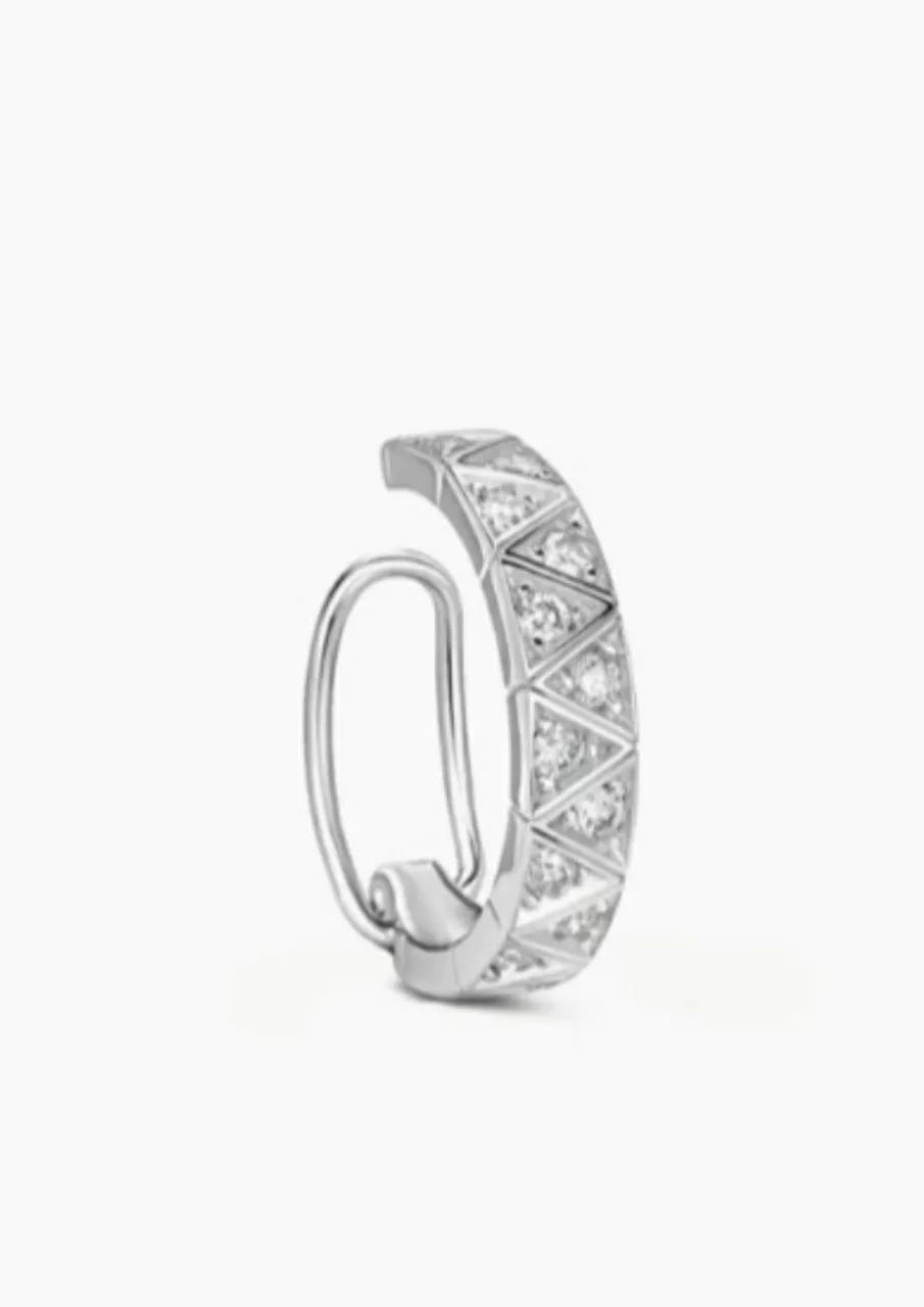 PIERCING EM OURO BRANCO 18K, COM DIAMANTES, MARCA VIVARA. NOVO! - Foto 2