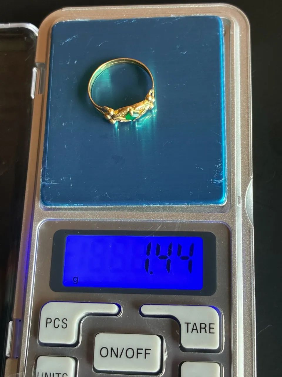 Anel Ouro 18k com esmeralda N:16 (1,44g) - Foto 4