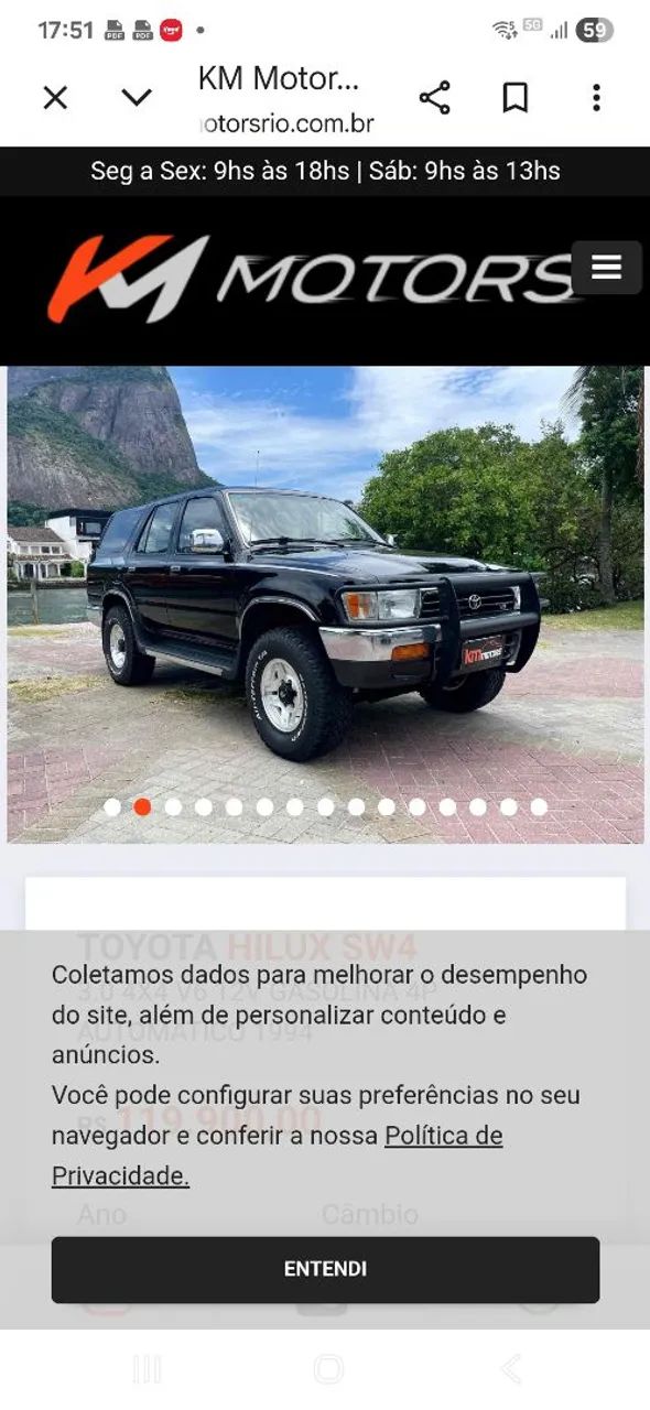 Toyota Hilux SW4 4X4 3.0 12V V6 1994