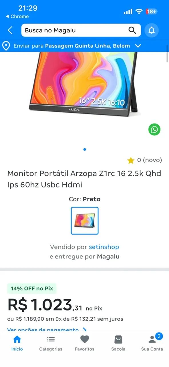 Monitor Arzopa (na caixa)  - Foto 2