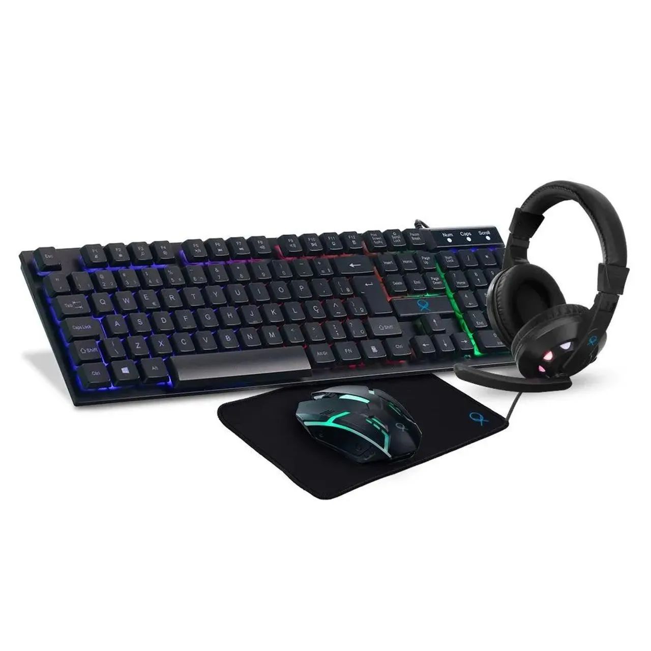 Kit gamer teclado mouse e fone goldentec 
