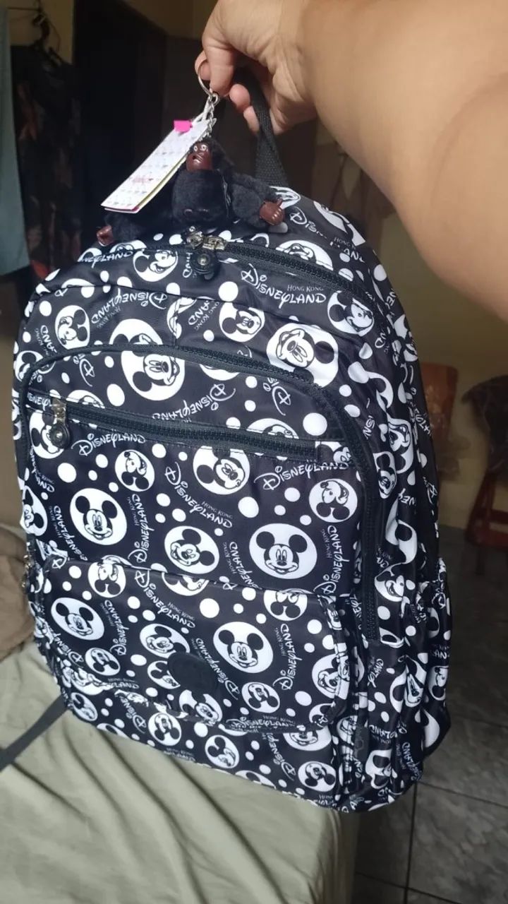 Kit Mochila Kipling Original Disney Mickey - Hong Kong Disneyland - Novo com etiqueta