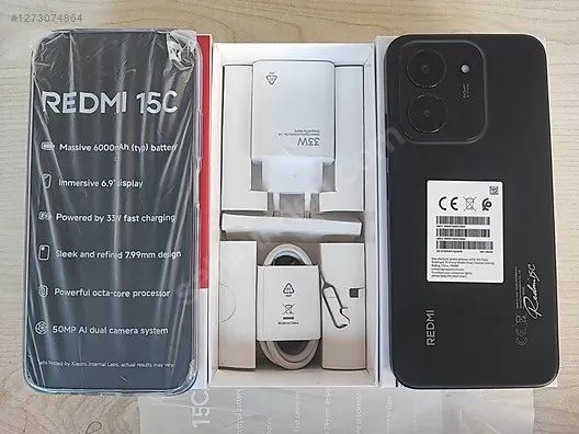 XIAOMI REDMI 15C 128GB/4GB RAM - APARELHO CELULAR COM CAIXA