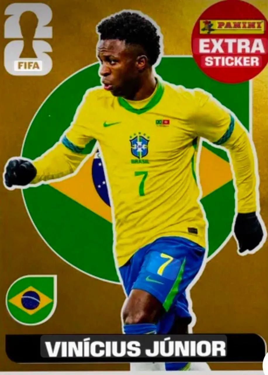 Vini Jr Dourado Figurinha Da Copa 2026