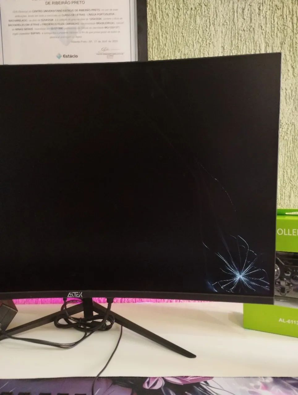 Monitor Curvo Aitek 27" Full HD 180 Hz 1 ms  - Foto 3