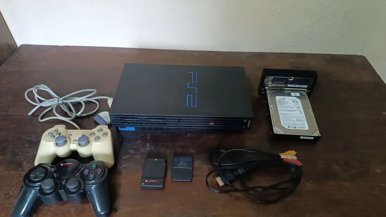 PS2 Fat completo com HD interno 