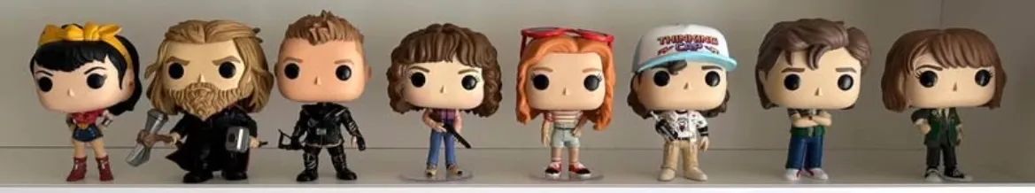 Funko Pop Marvel, Stranger Things e DC