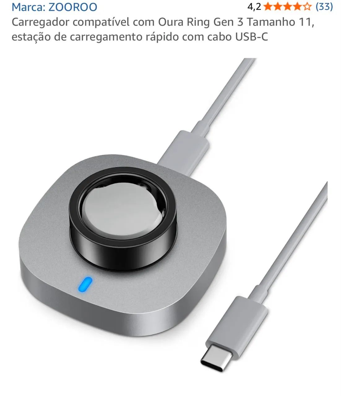 Carregador Oura Ring Geração 3 TAM 11 