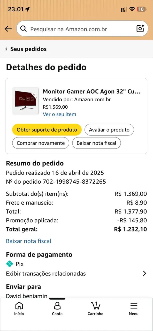 Monitor agon 31.5 perfeito estado  - Foto 2