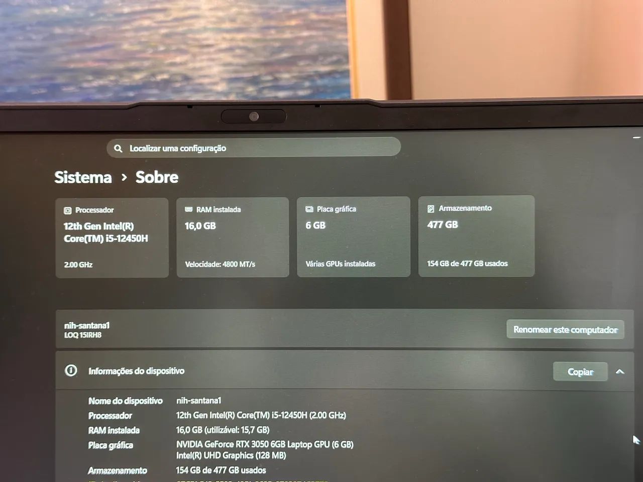 Notebook Lenovo LOQ i5 Intel Core i5-12450H 16GB 512GB SSD Windows 11 Home RTX 305 - Foto 2