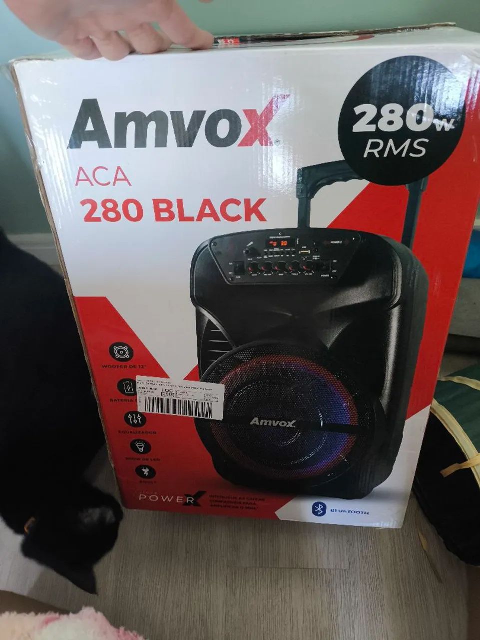 Caixa Som amplificador Amvox 280 Black Bluetooth a bateria - Foto 3