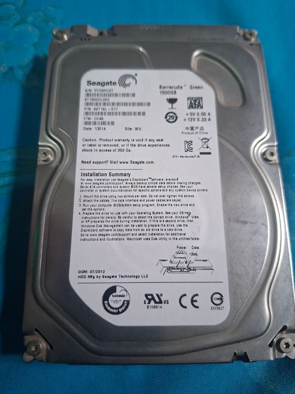 HD SEAGATE DE 1TERA E MEIO,SATA, DE COMPUTADOR,  100% PERFEITO,  SO LIGAR E USAR - Foto 3