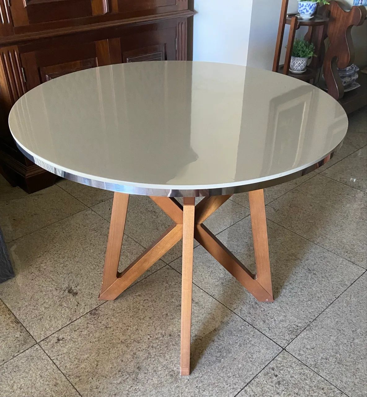 Mesa de laca cinza Vivence