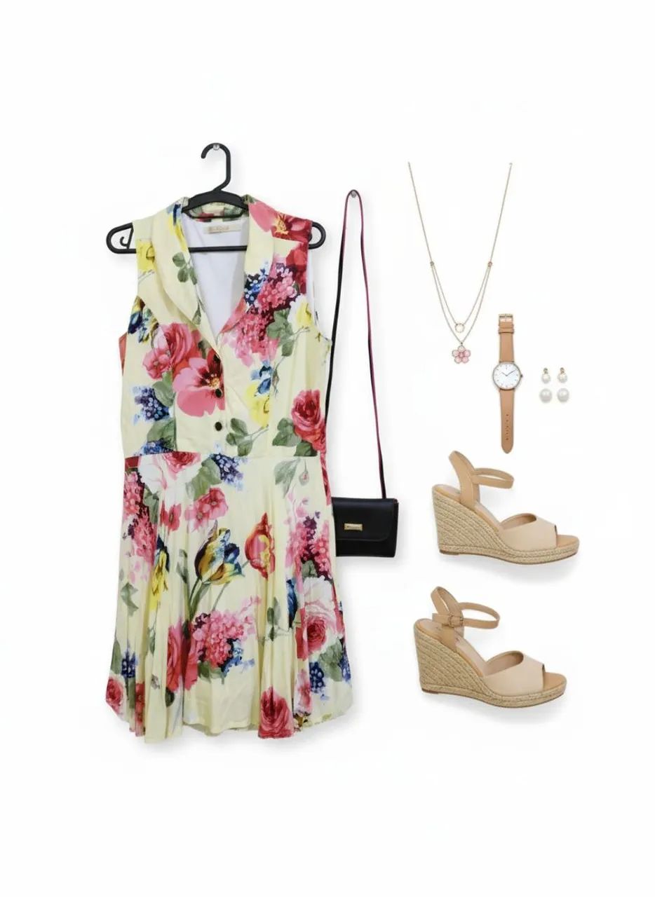 Vestido floral Eloá tamanho M 