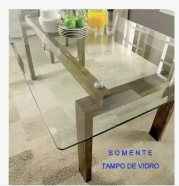 Tampo De Mesa 160cm  X 80cm Vidro Temperado - 6mm - Foto 2