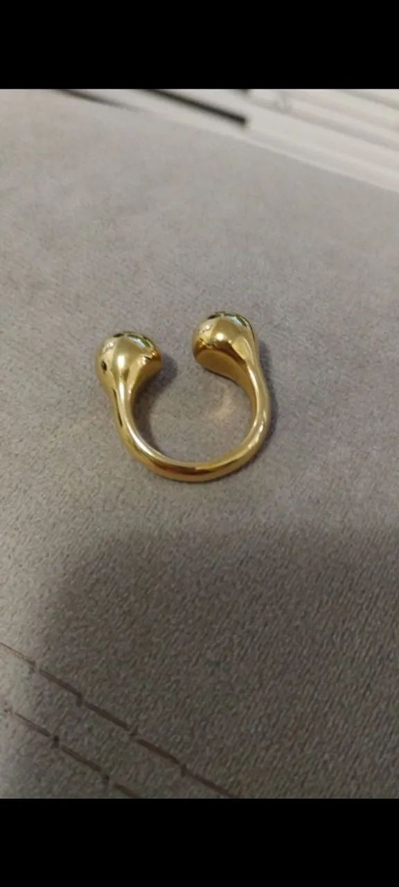 Anel em aço inoxidável dourado  - Foto 3