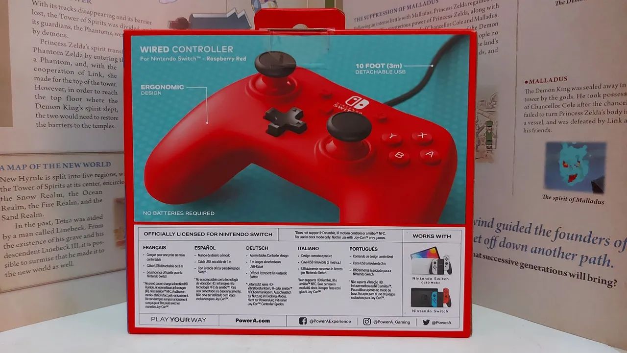 Controle Nintendo Switch Raspberry Red PowerA + Brinde - Foto 3