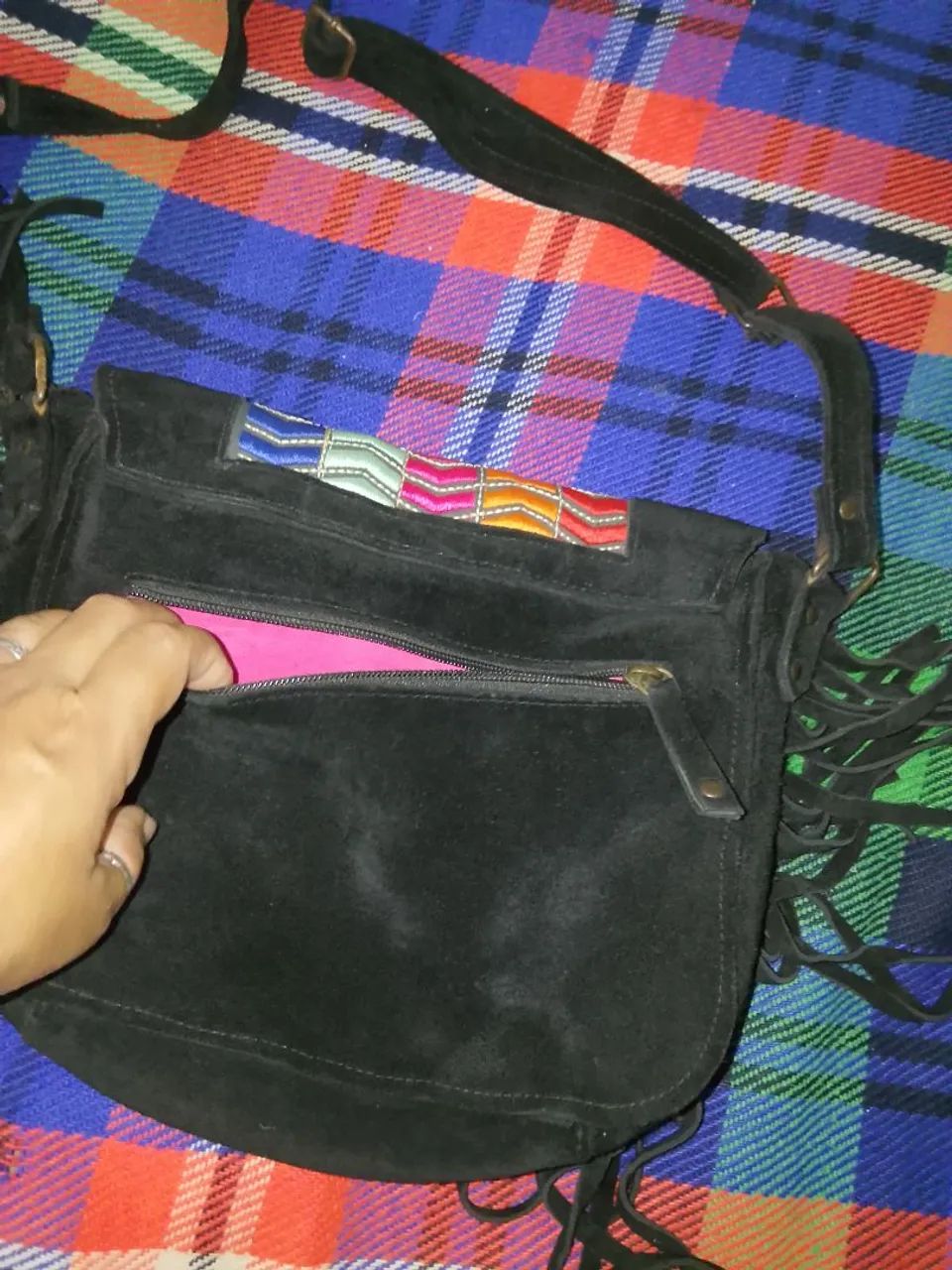 Bolsa preta de couro - Foto 2
