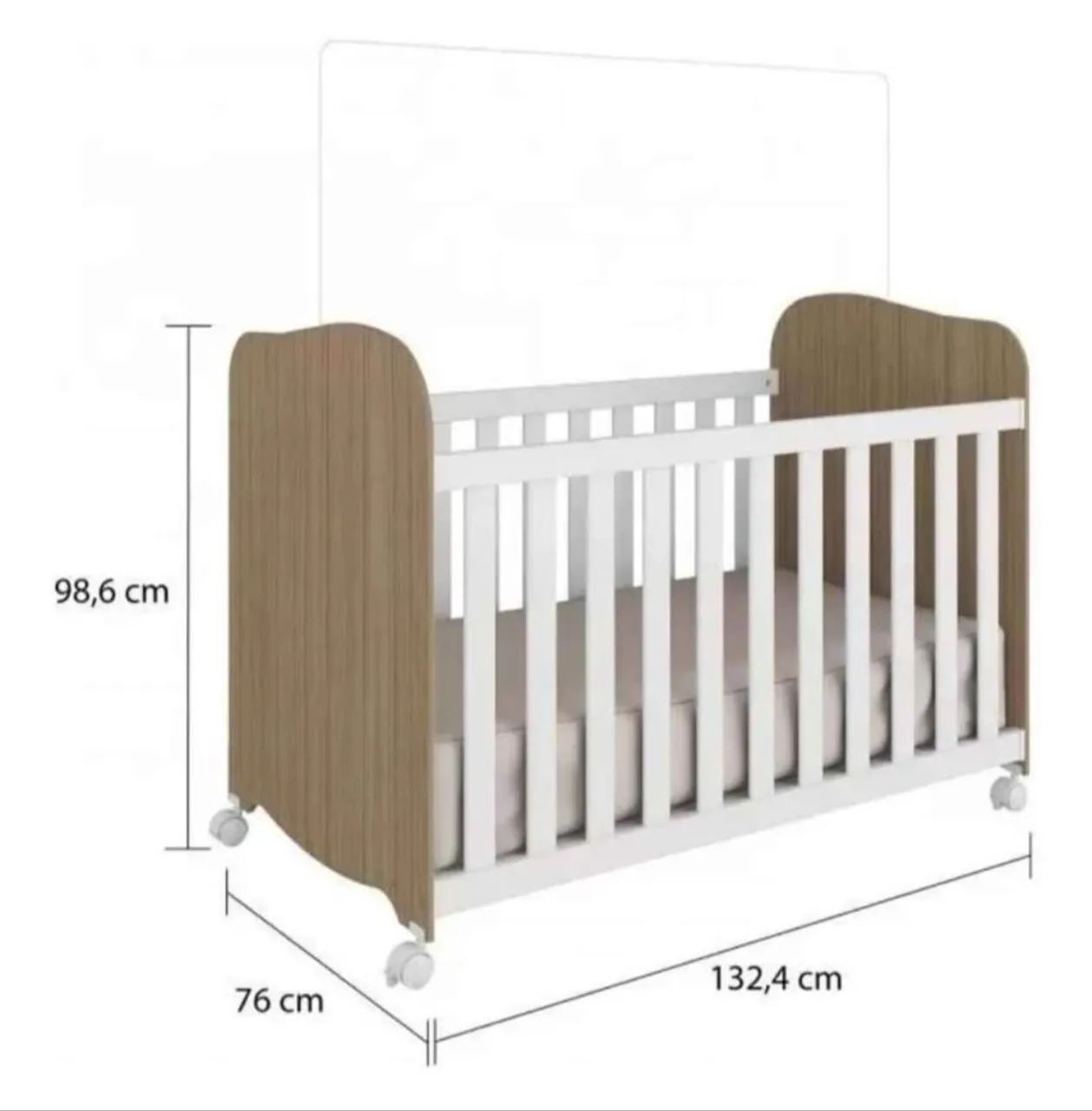 BERÇO 100 % MDF COM RODINHA NOVO  - Foto 5