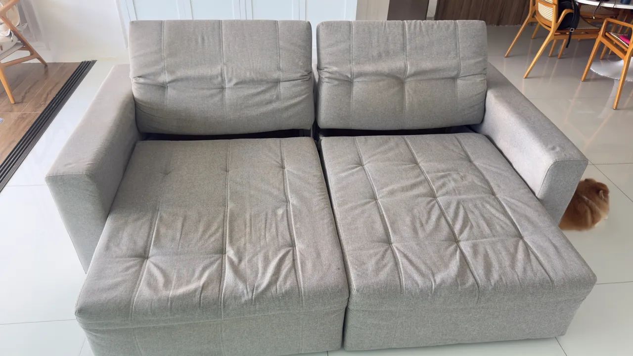 Sofá Retrátil e Reclinável 2 Módulos - Cinza - Super Confortável - Foto 3